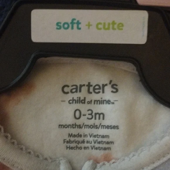 Carter's Gray and Cream Footies Soft One Pieces​ - Picture 8 of 9
